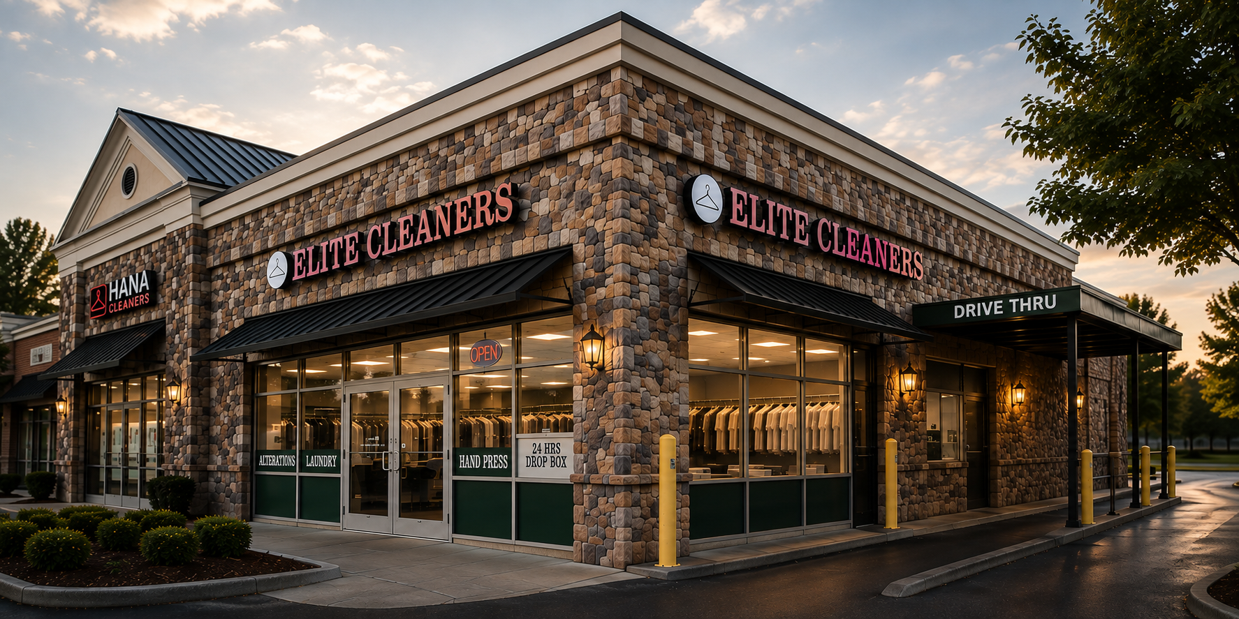 Elite Cleaners dry cleaning storefront in Duluth, GA